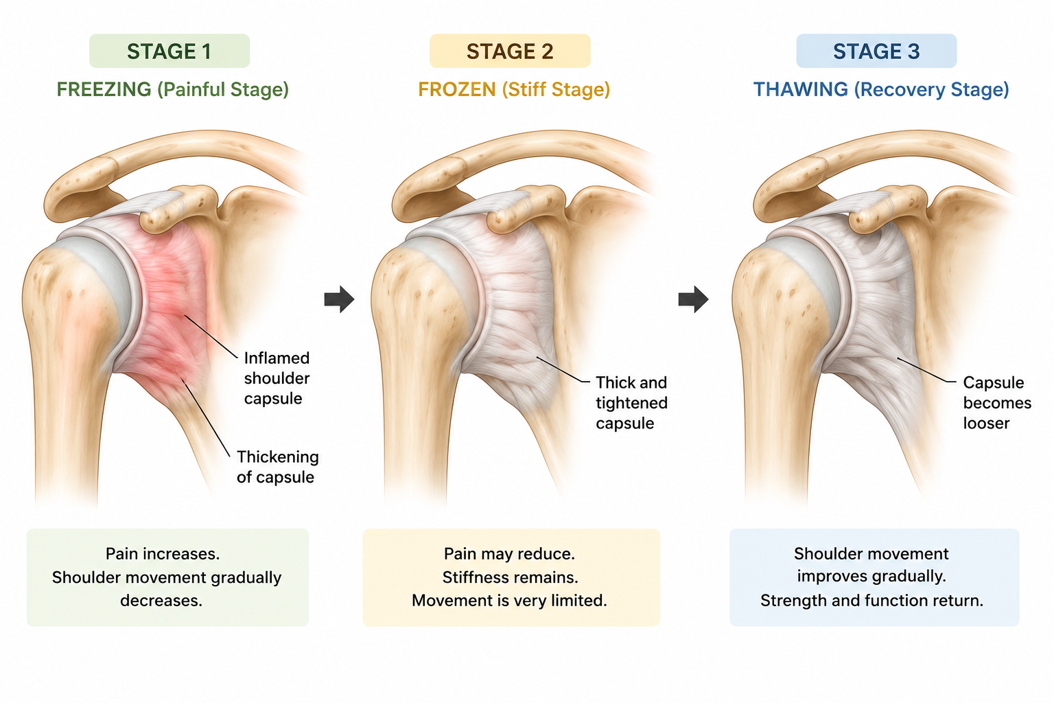 Simple shoulder-capsule diagram showing the three stages.